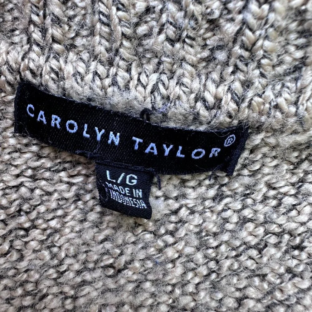 Vintage Carolyn Taylor Womens V-Neck Sweater Size L Gray Knit Acrylic Blend - Picture 3 of 7